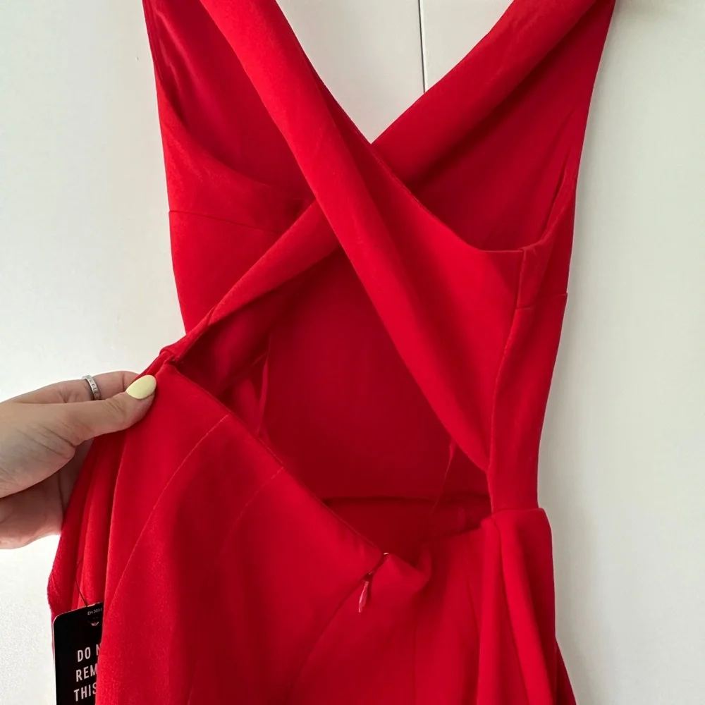 NWT Express Red Criss Cross Back Jumpsuit - Picture 8 of 10
